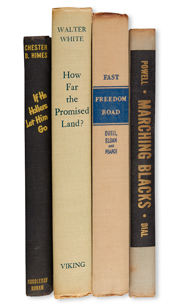 (LITERATURE AND POETRY.) FAST, HOWARD; CLAYTON POWELL, ADAM; WHITE, WALTER; HIMES, CHESTER Freedom Road * Marching Blacks * How Far the